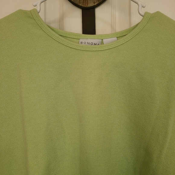 (446) Sonoma Woman's Short Sleeve Crewneck Blouse, Size: XL Color: Green - Picture 5 of 13